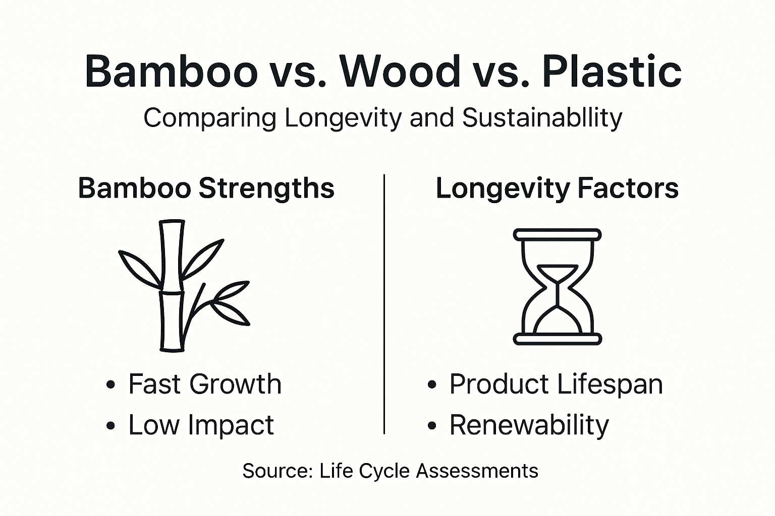 Infographic comparing bamboo wood and plastic
