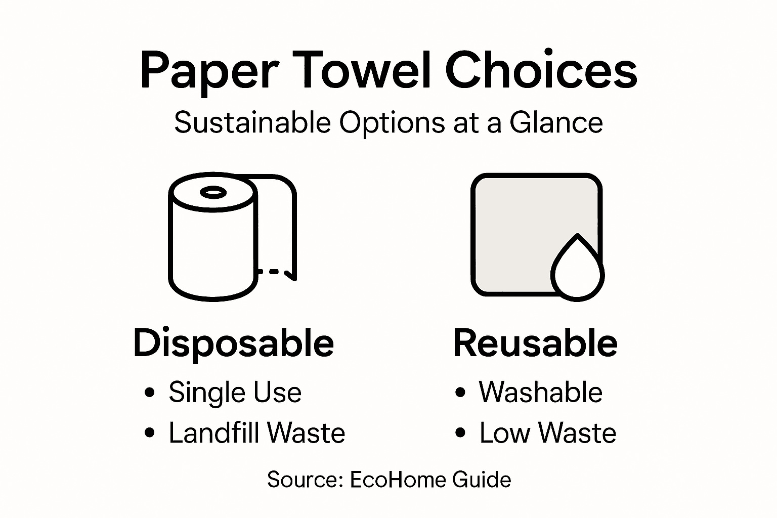 Infographic comparing paper towel types