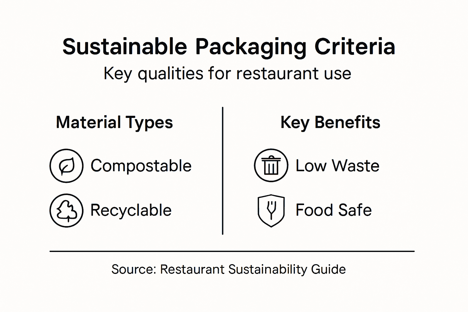 Infographic shows criteria for sustainable restaurant packaging