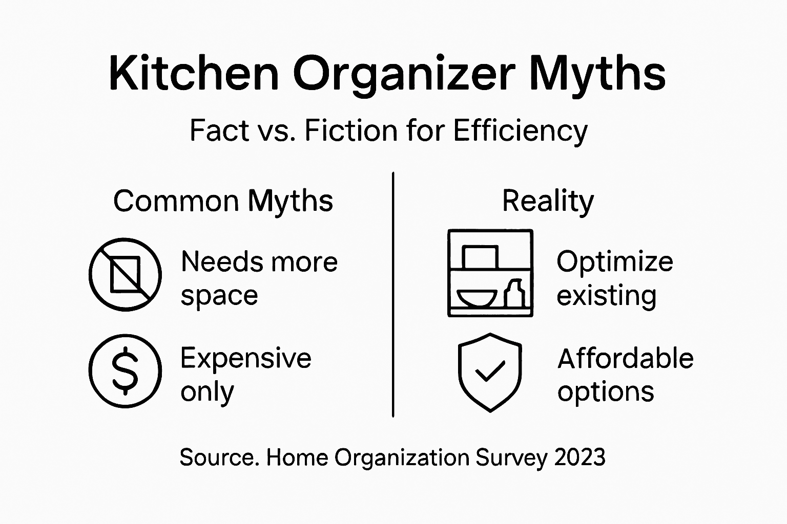 Infographic debunking kitchen organization myths