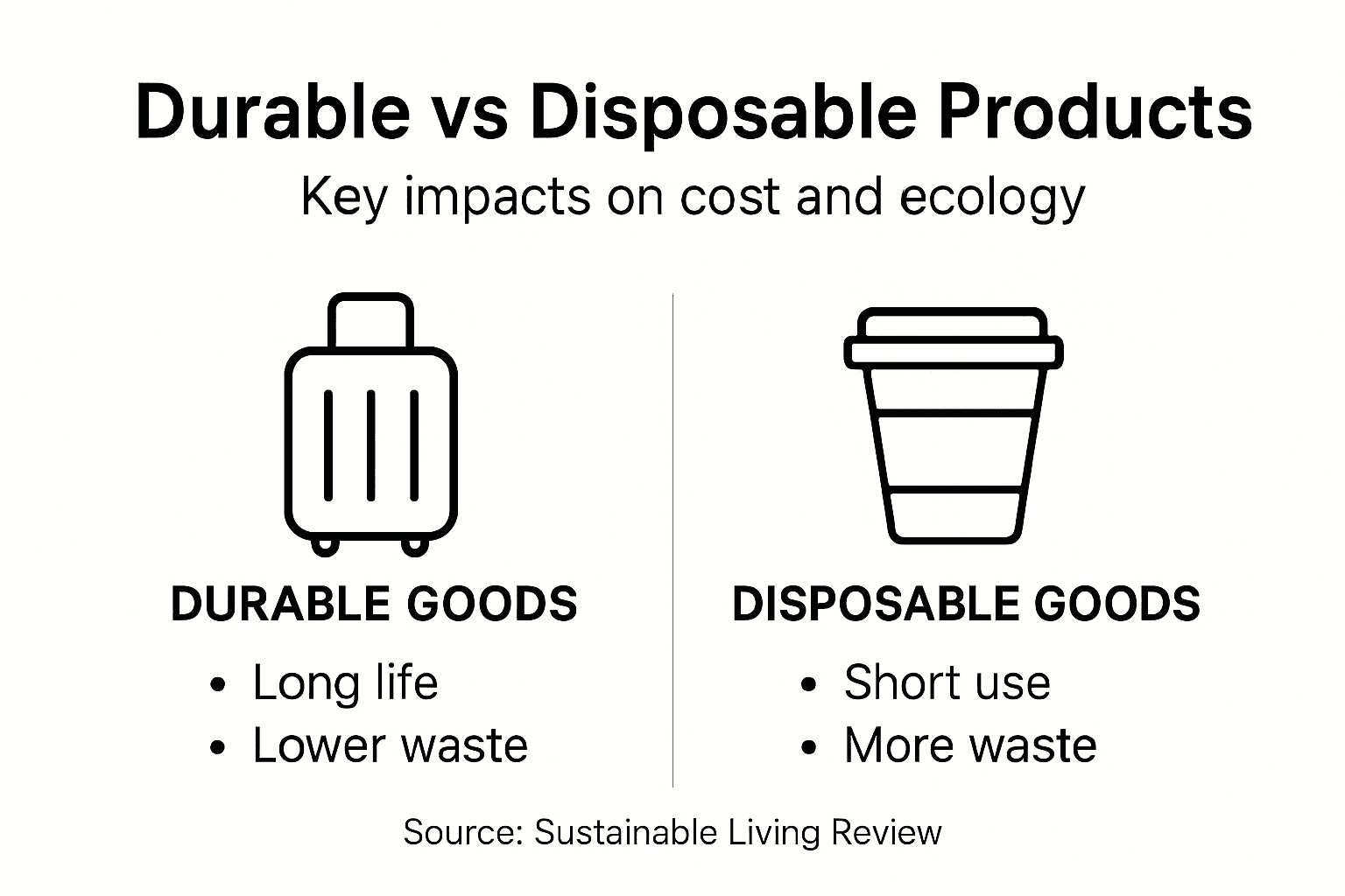 Infographic comparing durable and disposable goods