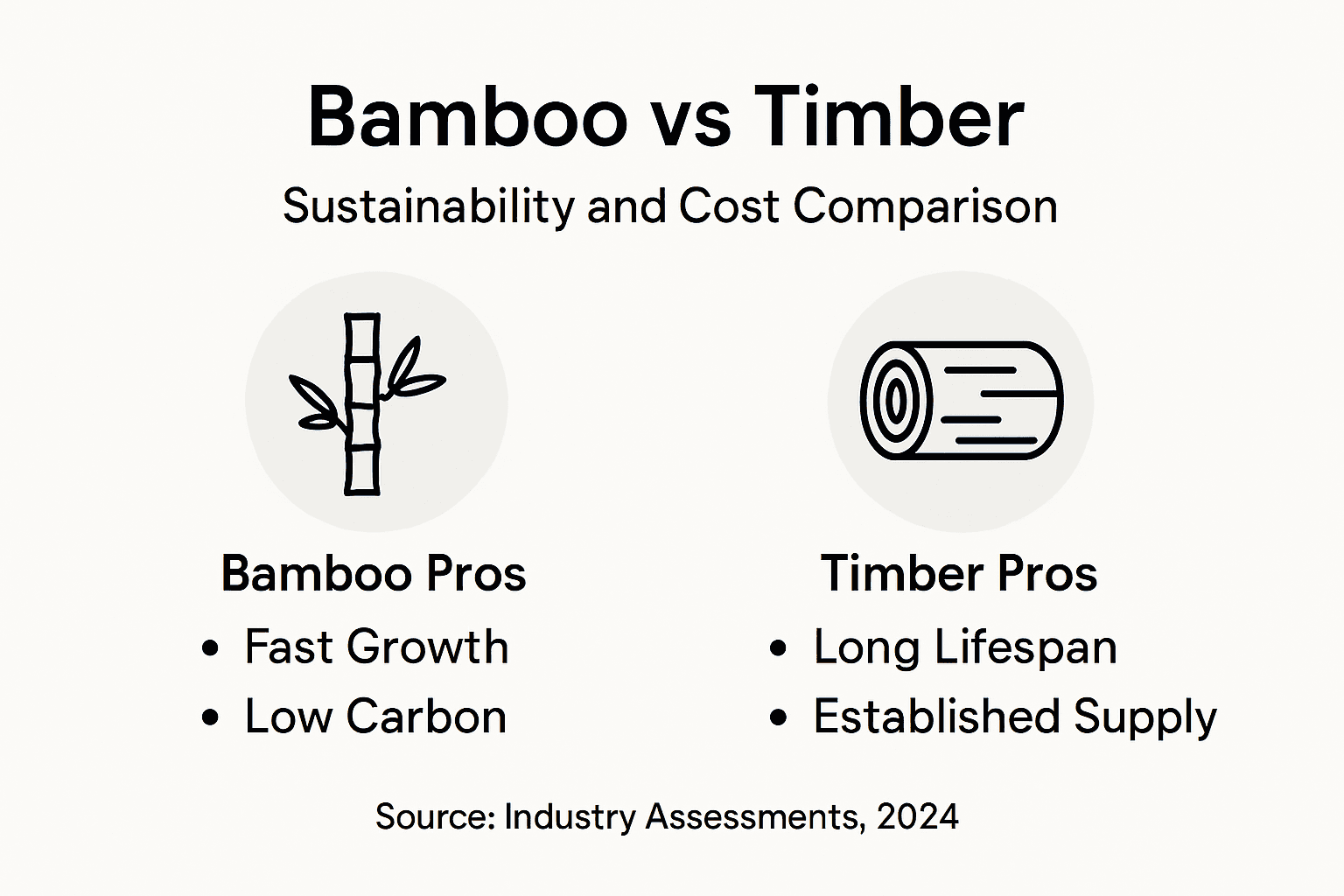 Infographic compares bamboo and timber sustainability