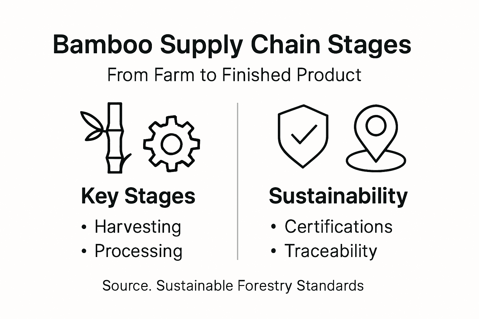 Infographic showing bamboo supply chain and sustainability