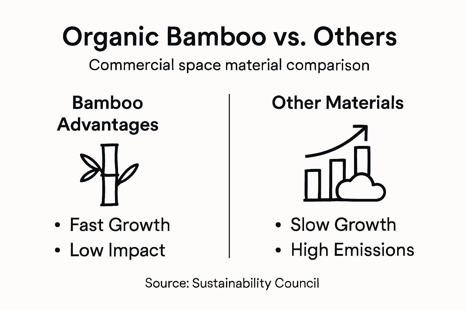Infographic comparing organic bamboo to other materials