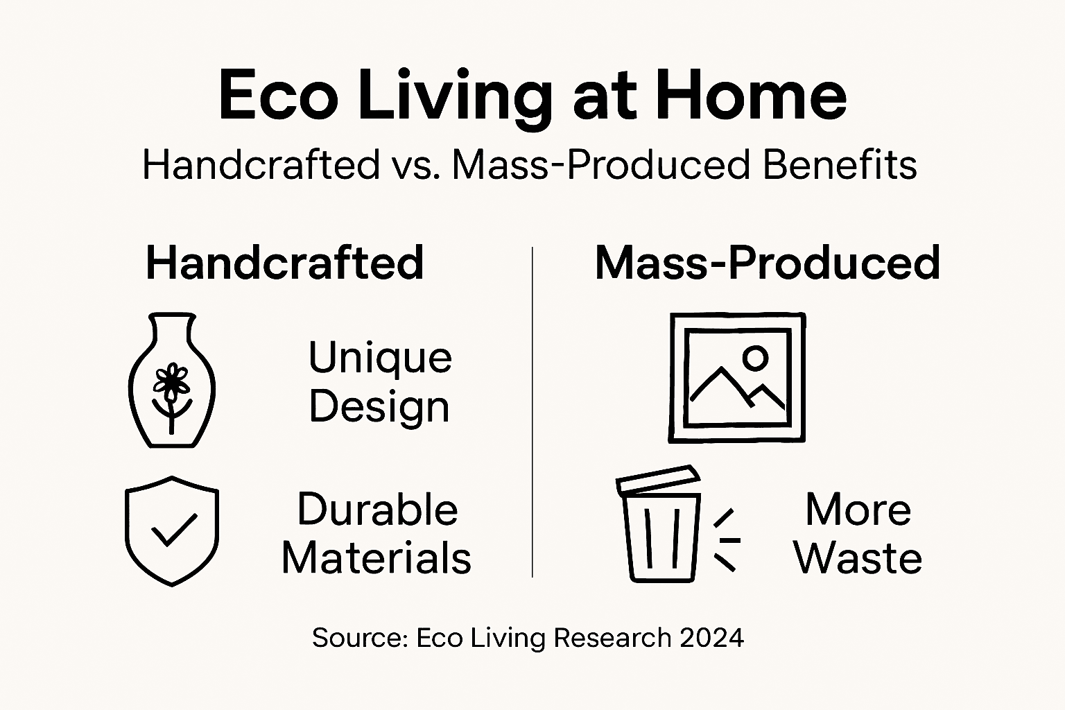 Infographic contrasting eco benefits of home items