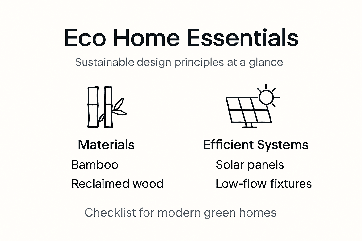 Infographic of key eco home essentials