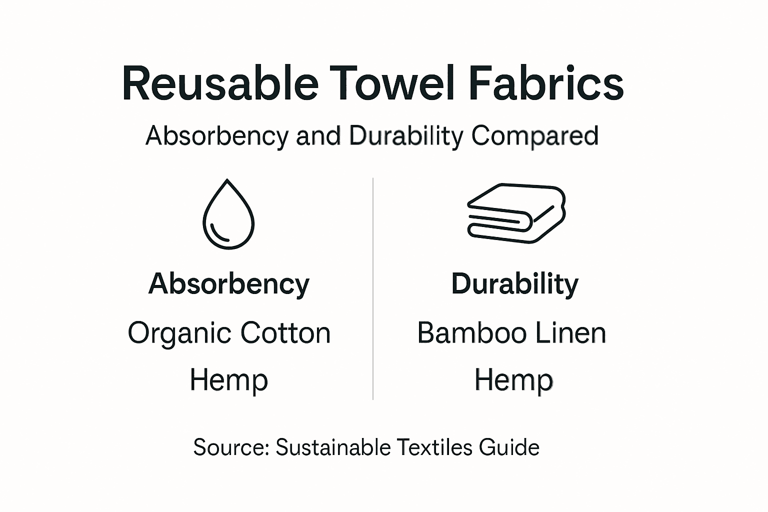 Infographic comparing towel absorbency and durability