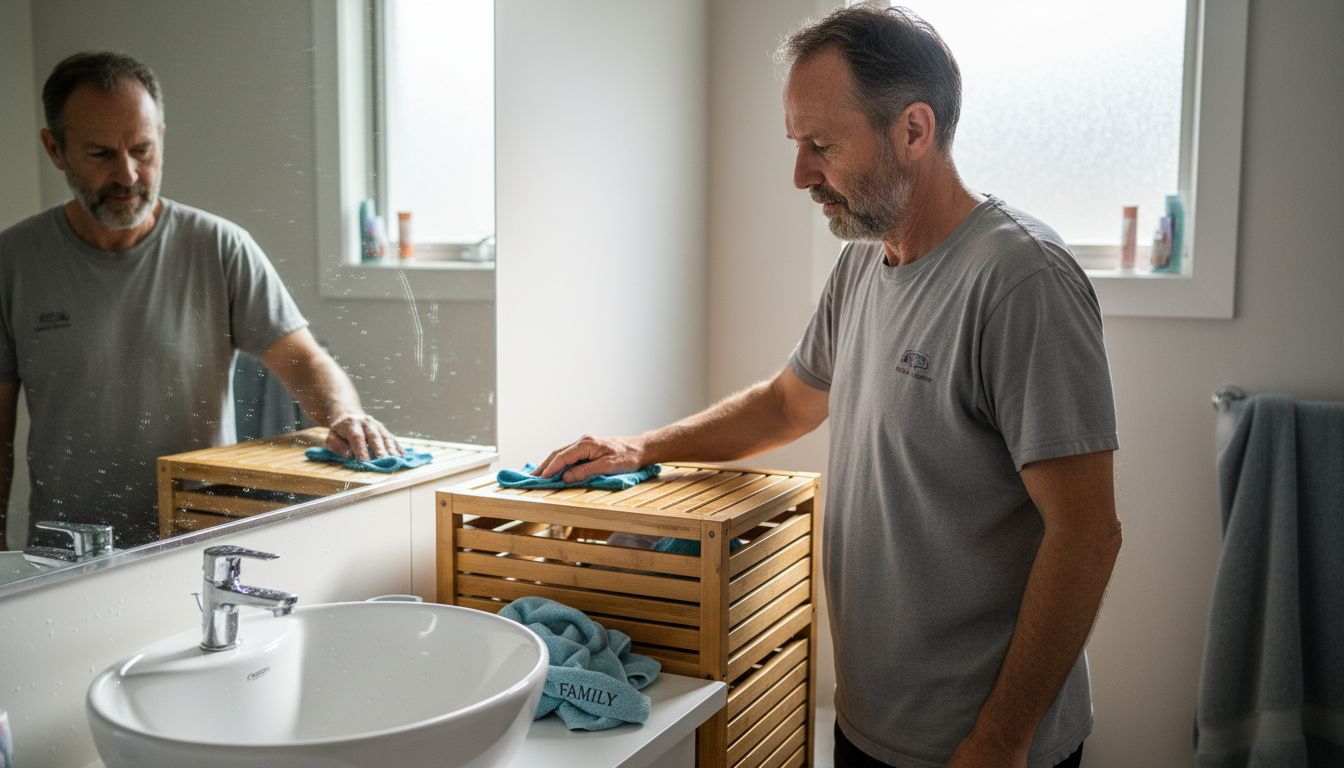 Cleaning and maintaining bamboo bathroom cabinet