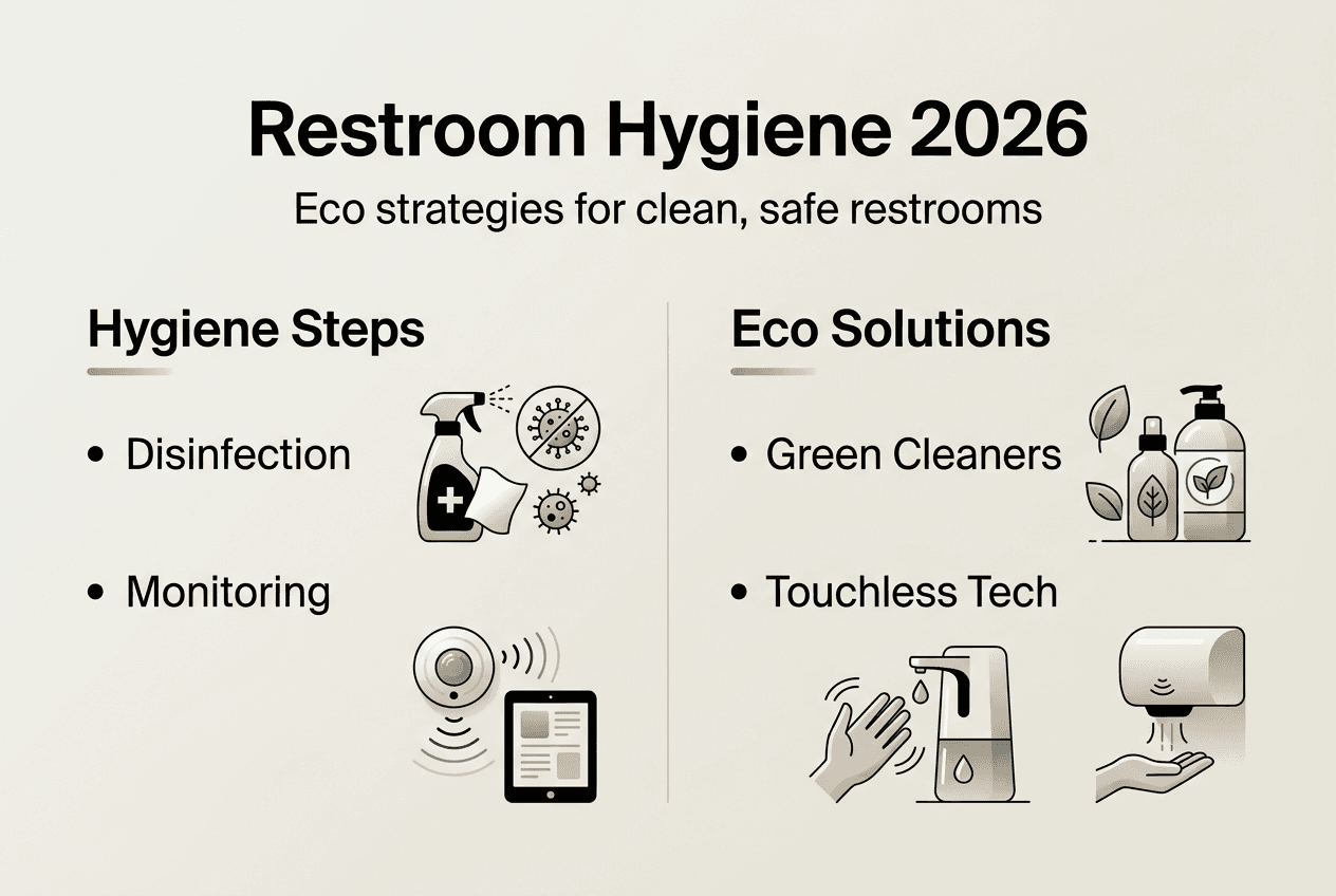 Infographic eco-friendly restroom hygiene overview