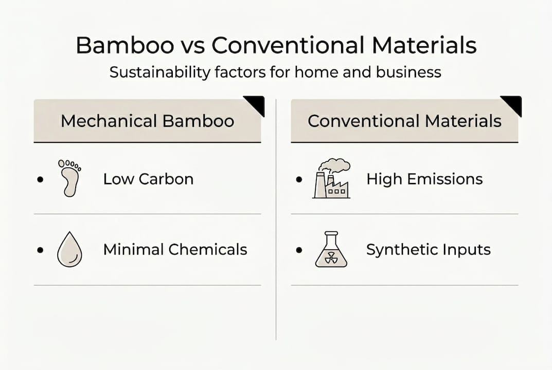 Infographic compares bamboo to conventional materials