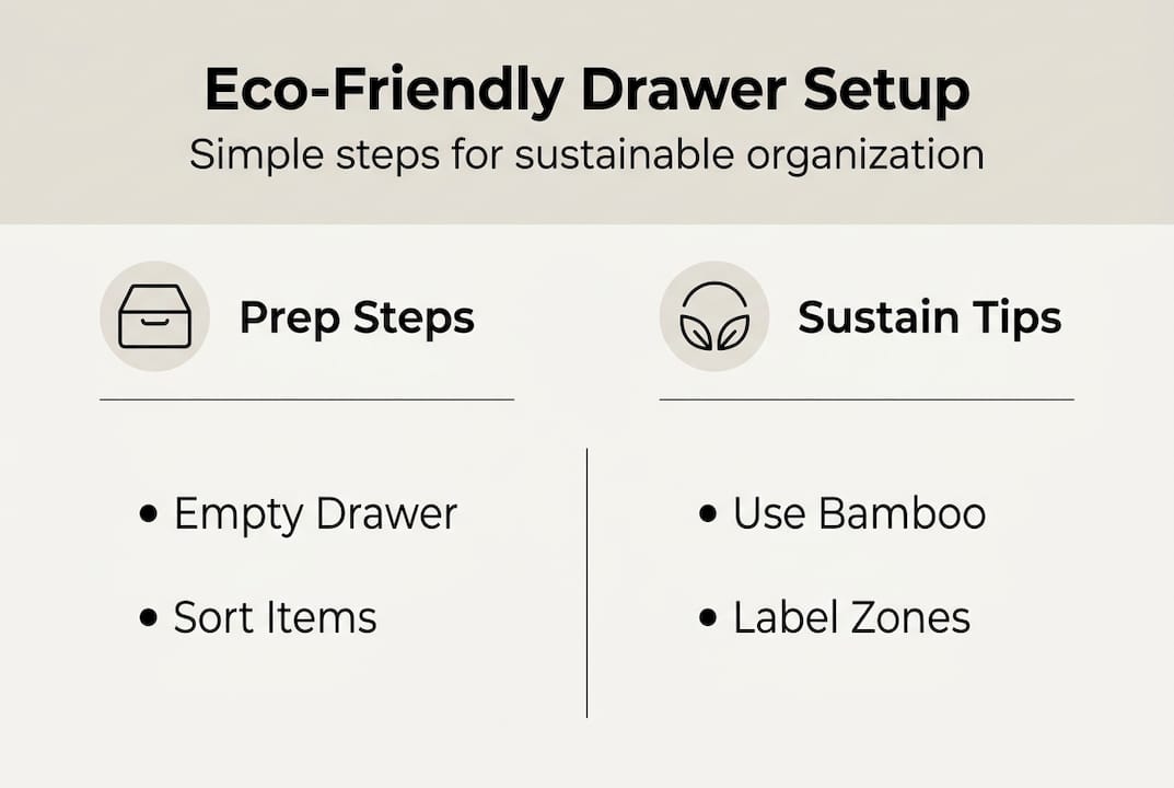 Sustainable kitchen organization process infographic