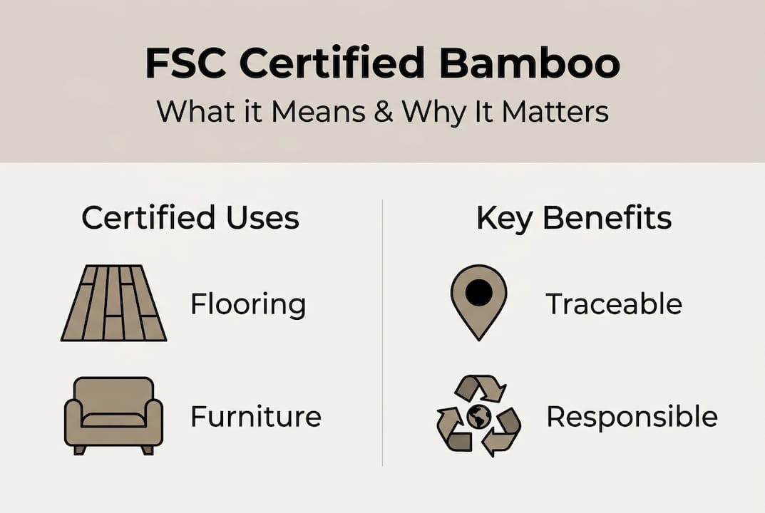 Infographic showing FSC certified bamboo benefits