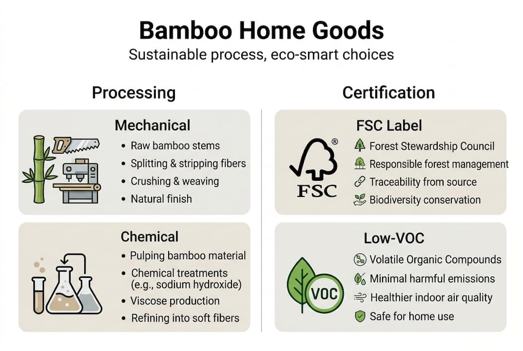 Infographic on bamboo processing and certification