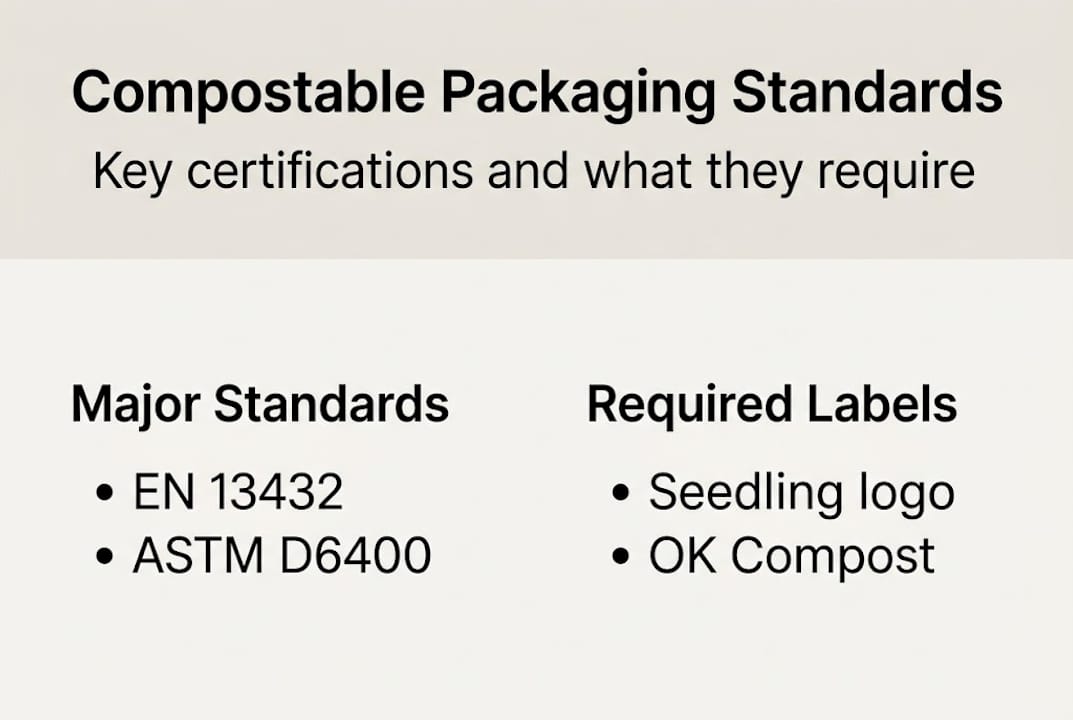 Infographic on compostable packaging standards