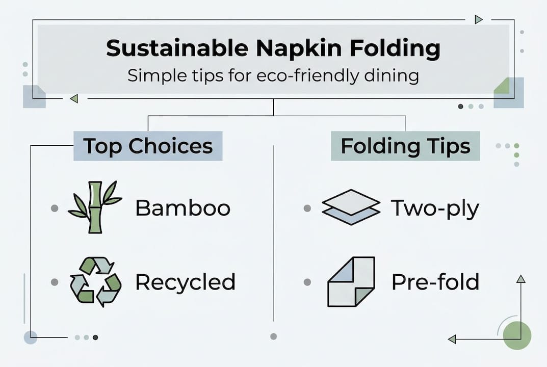 Infographic on sustainable napkin folding tips