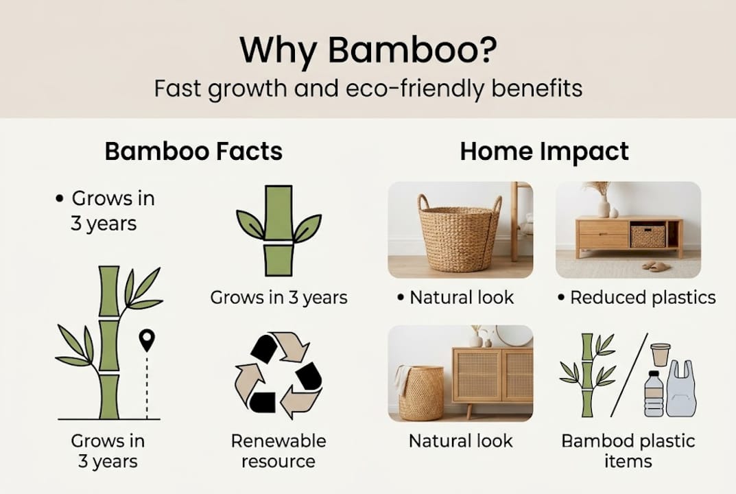 Infographic on bamboo holder eco-friendly features