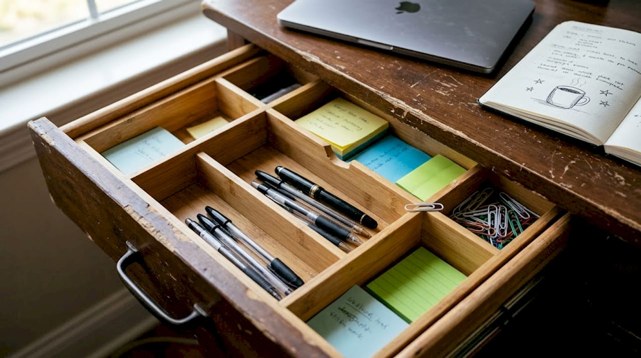 Home drawer with modular bamboo dividers