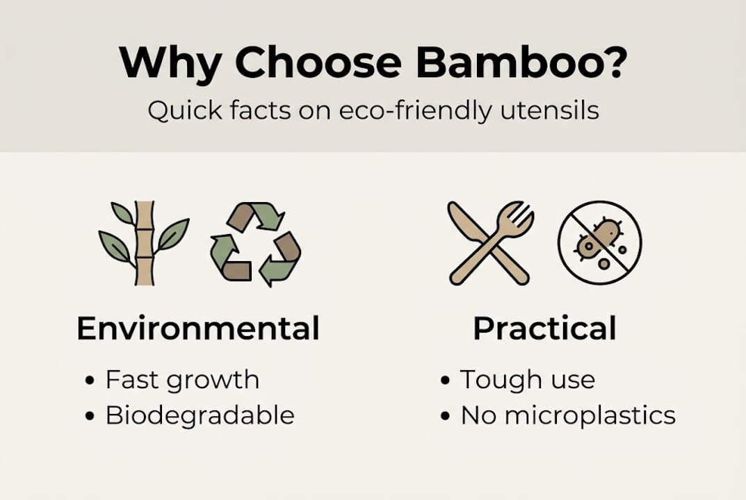 Infographic on bamboo utensil eco benefits