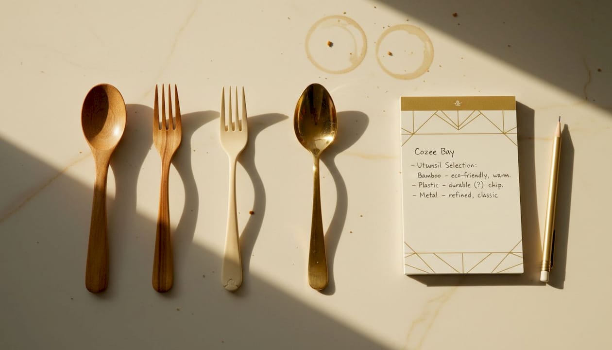 Comparing bamboo, plastic, metal utensils