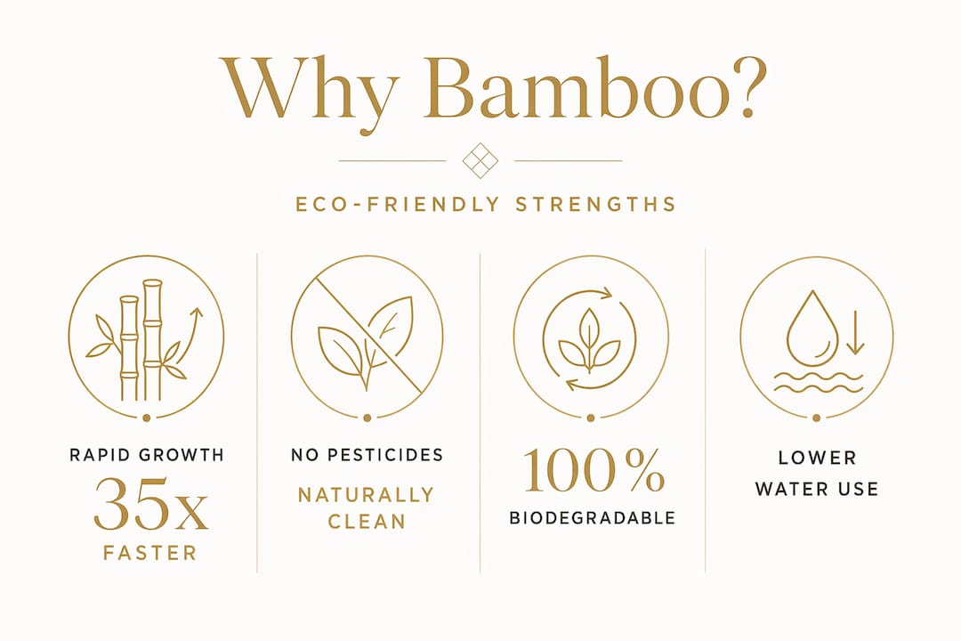 Infographic highlighting bamboo toilet paper holder benefits