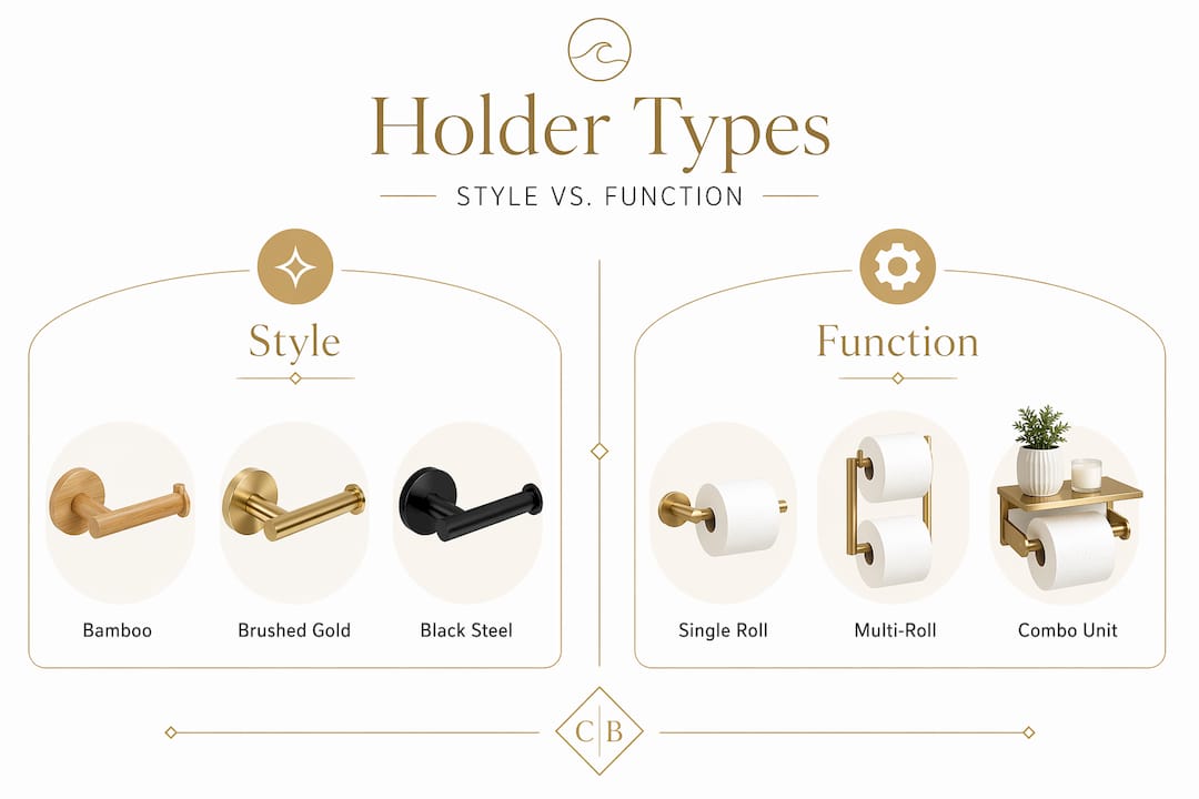 Infographic comparing holder types by style and function