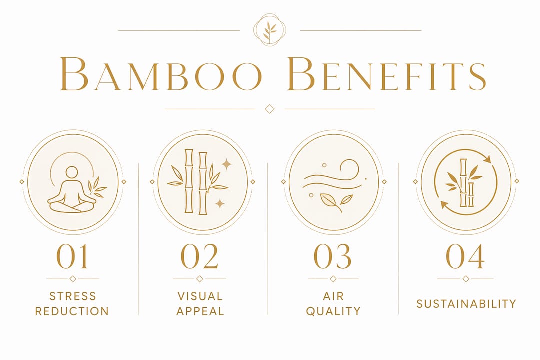 Infographic illustrating key bamboo plant benefits