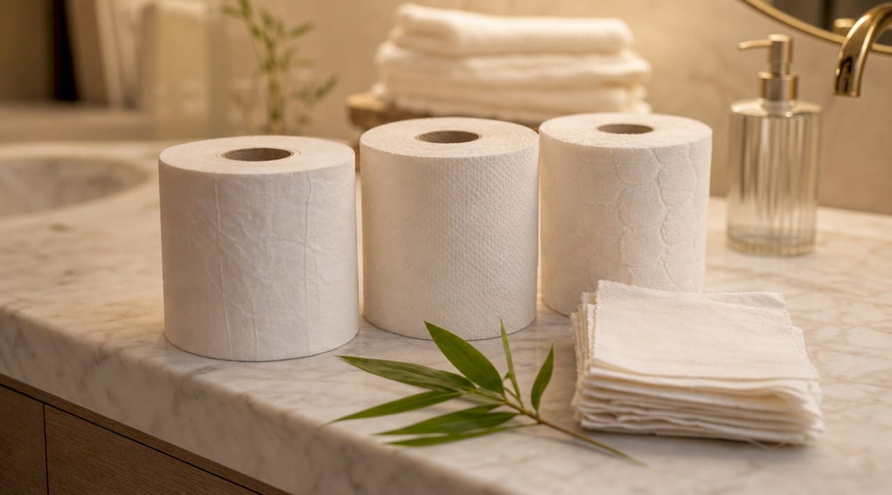 Different toilet paper ply types and eco materials