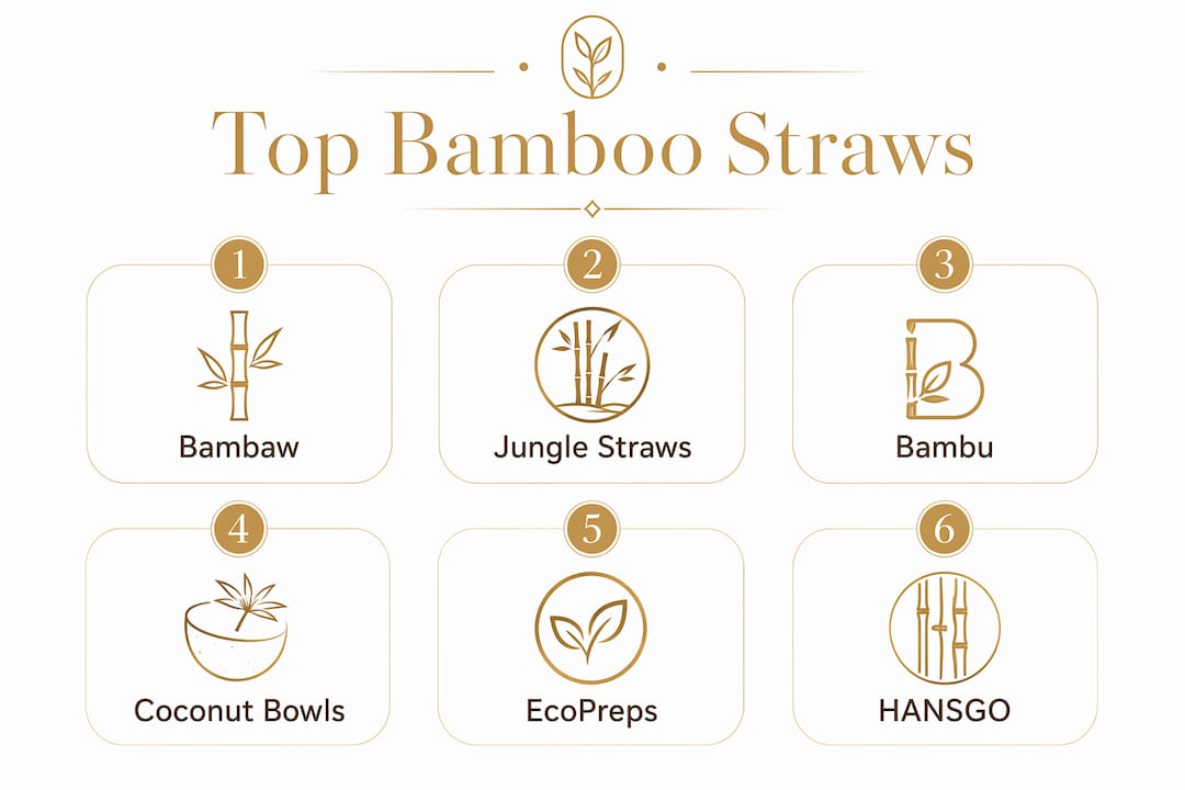 Infographic showing top bamboo straw brands