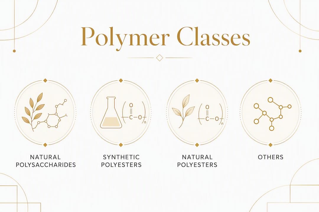 Infographic showing classification of biodegradable polymers