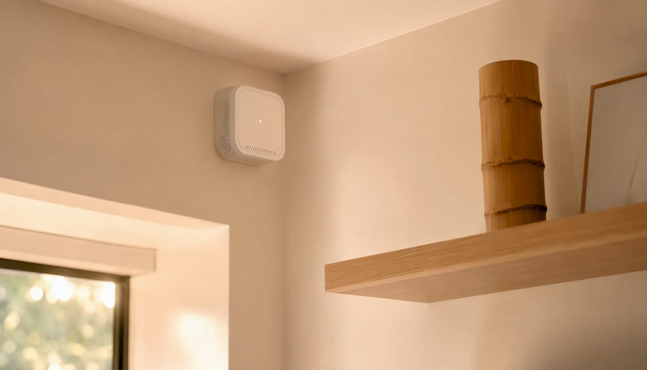 Indoor air quality sensor in modern interior