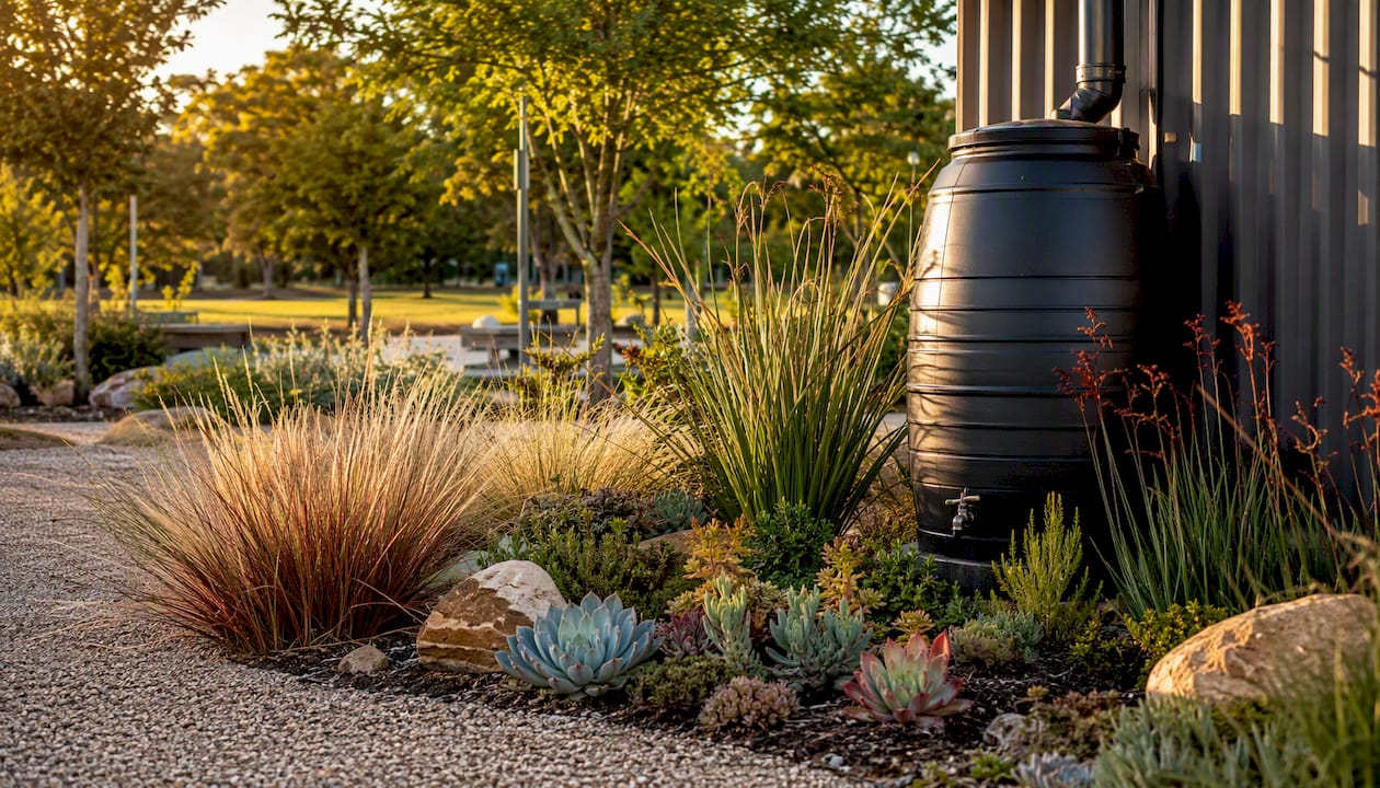 Native drought tolerant landscaping for water conservation