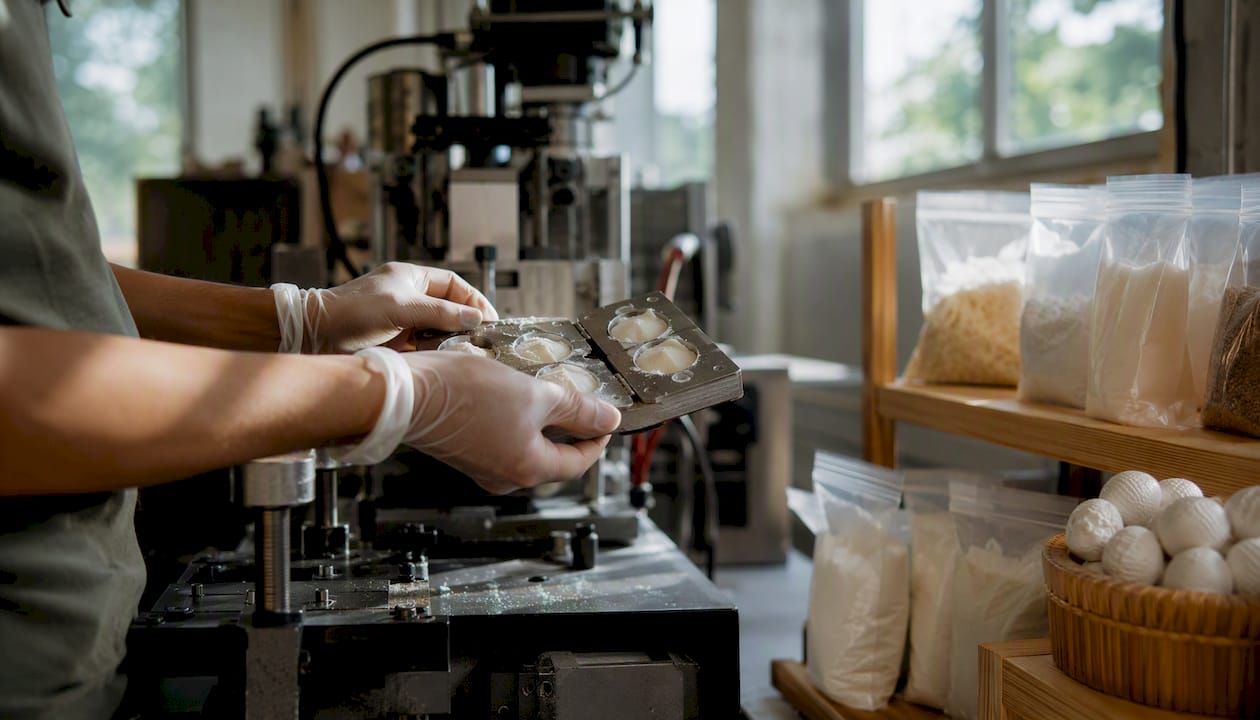 Injection molding of biodegradable golf ball cores