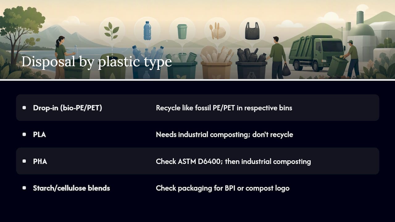 How should you dispose of bio-based plastics? — overview diagram