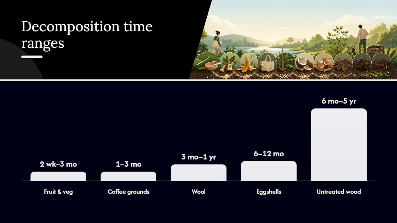 Biodegradation timeline comparison chart