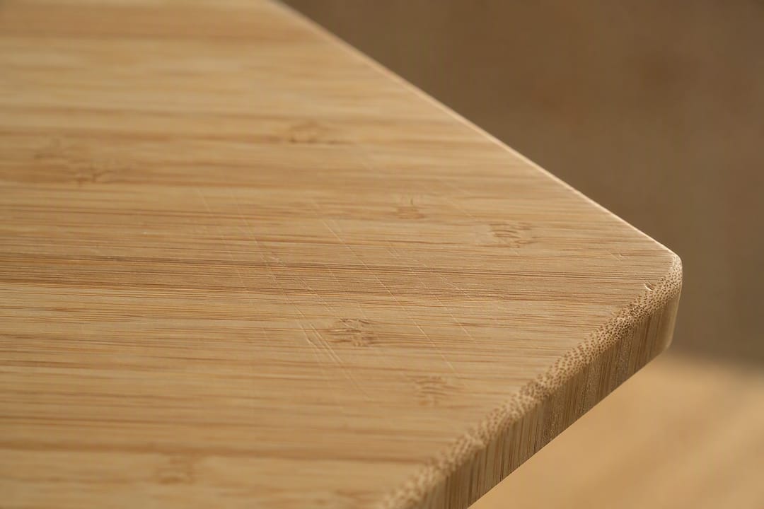 Close-up of bamboo cutting board texture