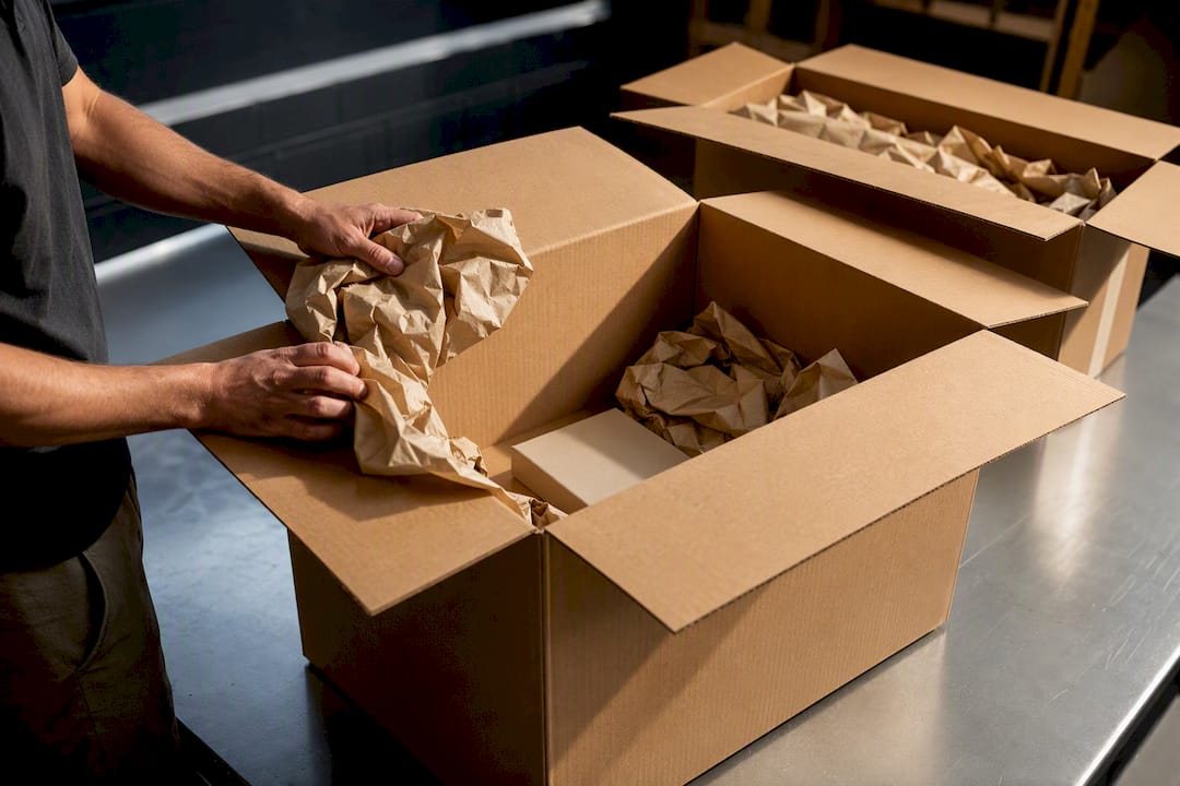 Oversized cartons filled with excess void fill