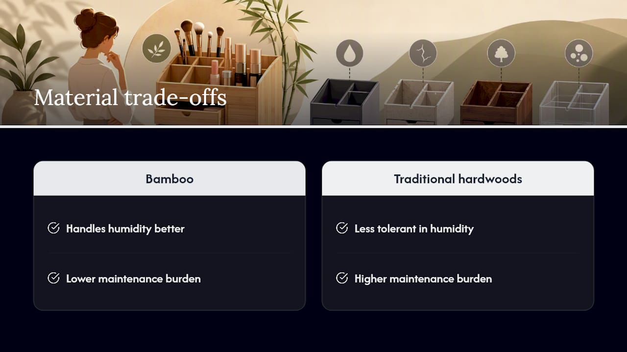 Bamboo and hardwood comparison diagram