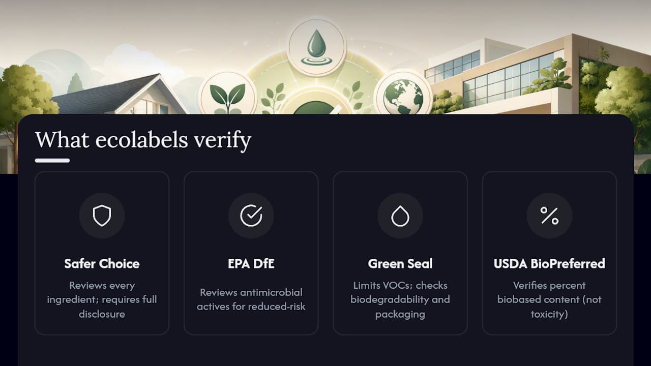 Four ecolabel certification checks compared