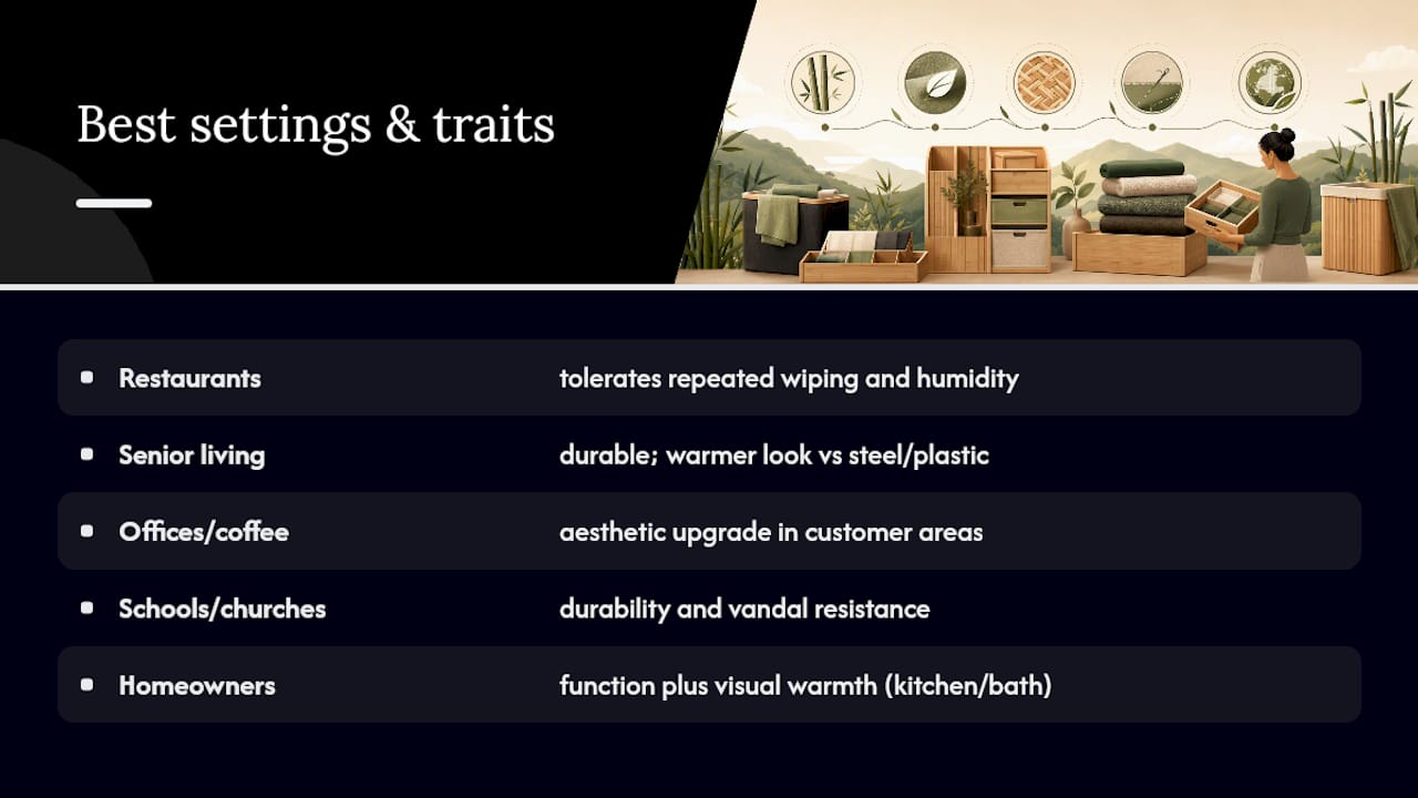 Where Do Bamboo Organizers and Dispensers Perform Best? — overview diagram