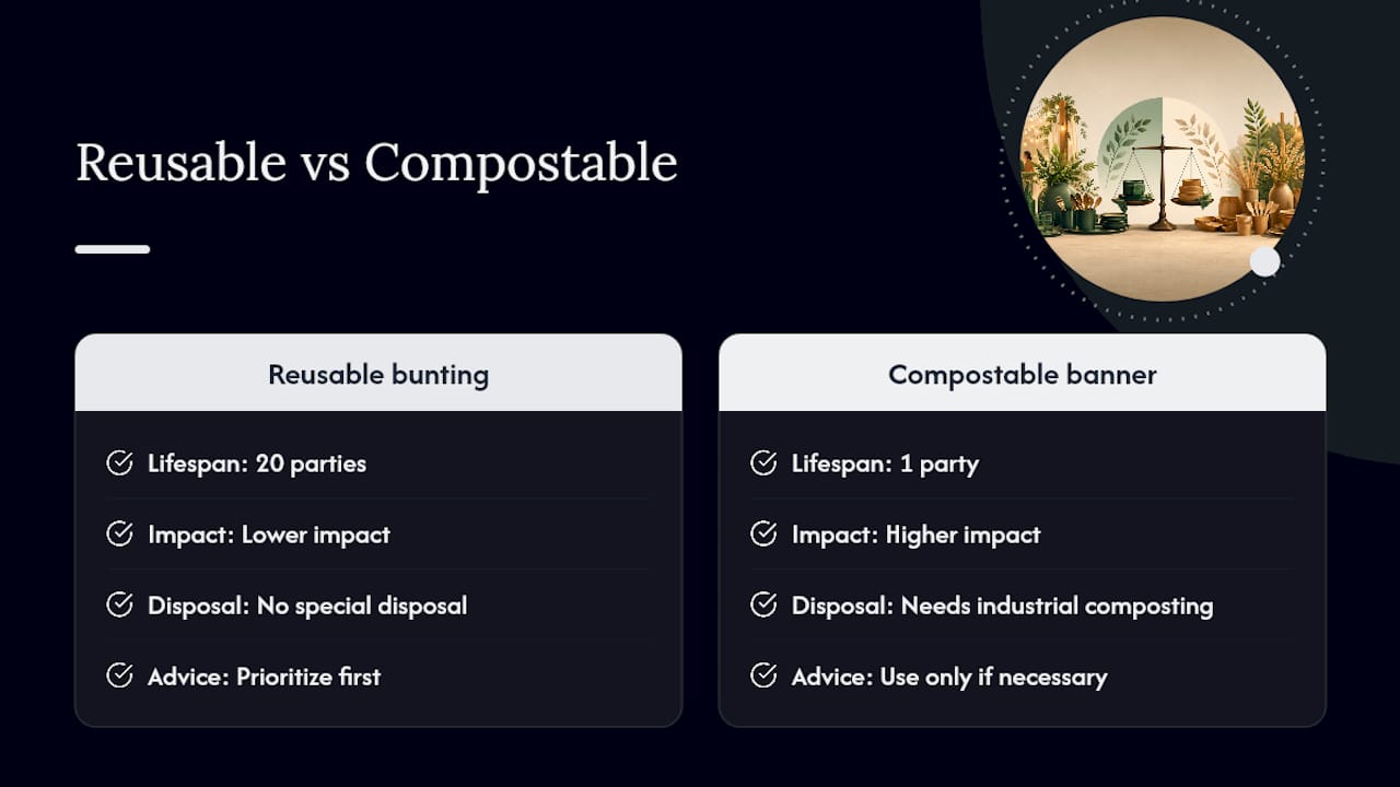 Twenty-event reuse comparison for party bunting