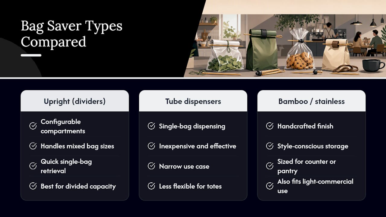 How Do Bag Saver Brands and Materials Compare? — overview diagram