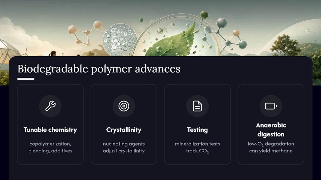Recent Advances and Innovations in Biodegradable Polymer Development — overview diagram