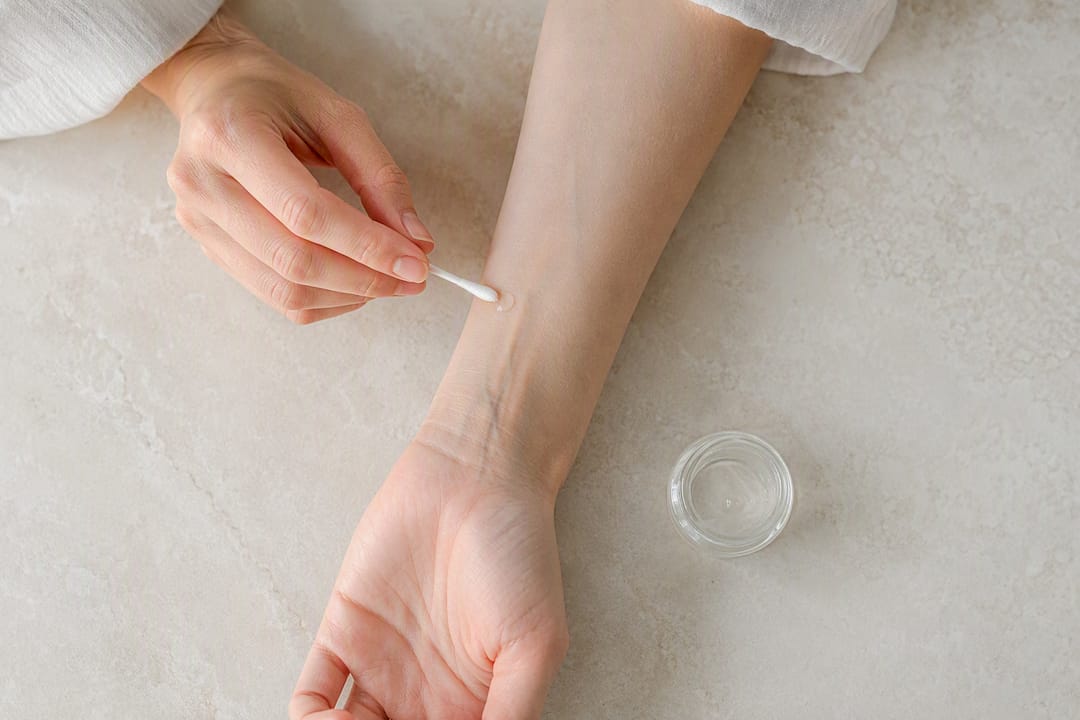 Patch-Test an der Innenseite des Unterarms