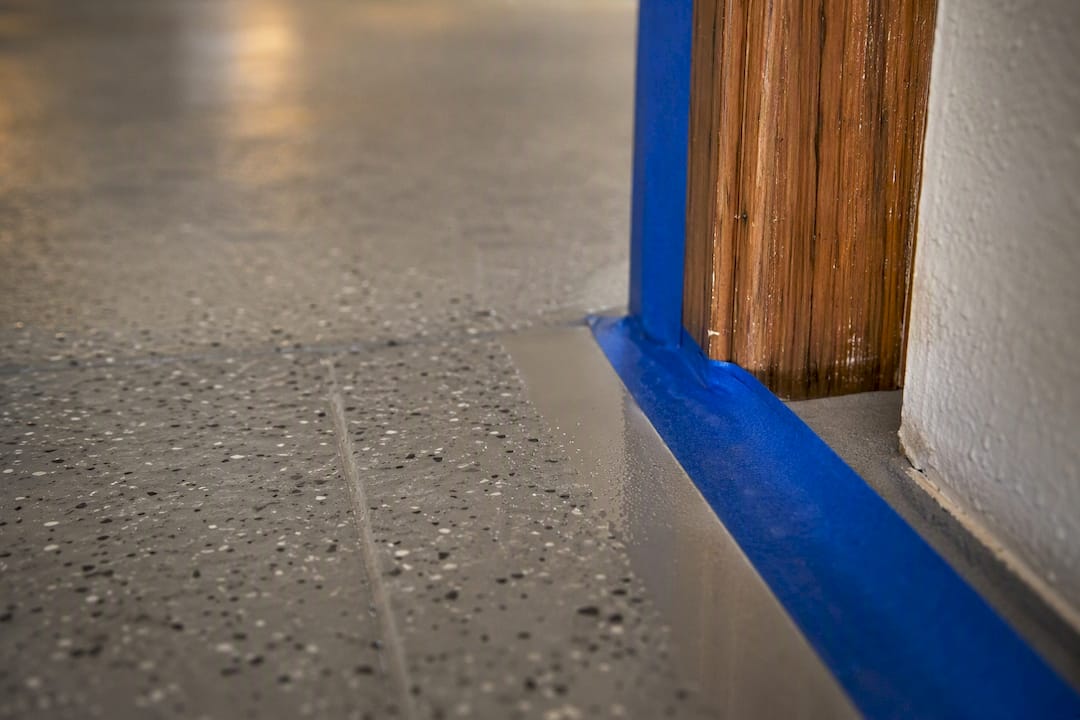 Painter's tape creating crisp epoxy edge