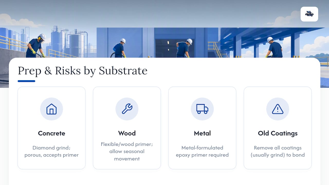 Epoxy preparation by substrate type