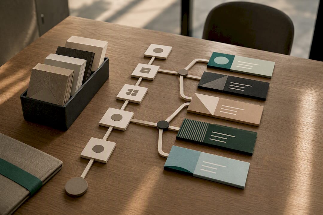 Shared workflow branching into distinct brand briefs