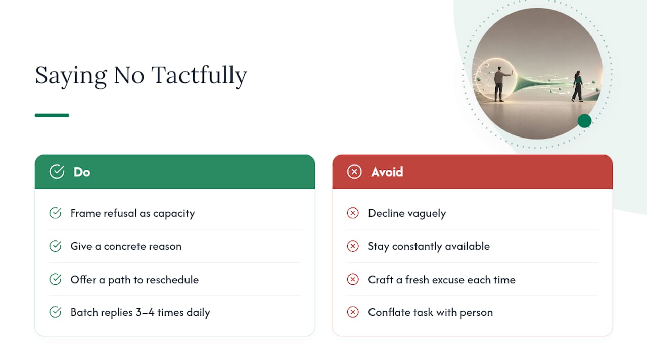 How Do You Say No Without Damaging Relationships? — overview diagram