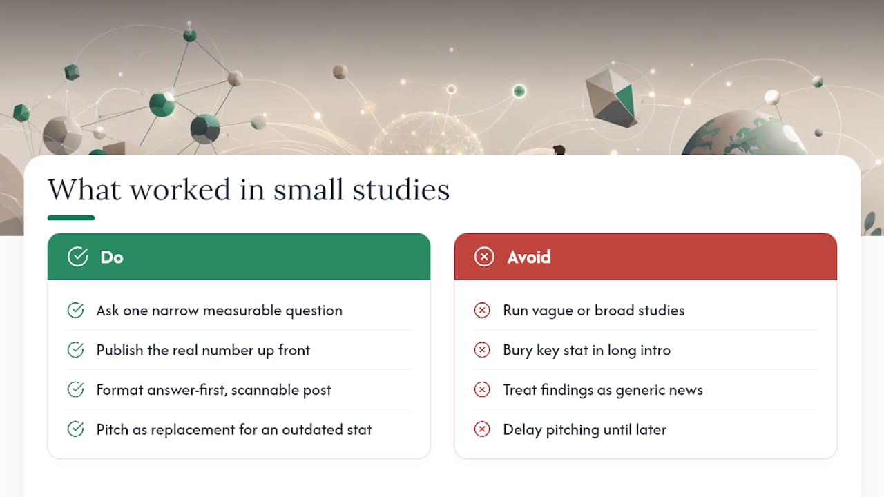 Which Small Studies Actually Earned Real Links? — overview diagram