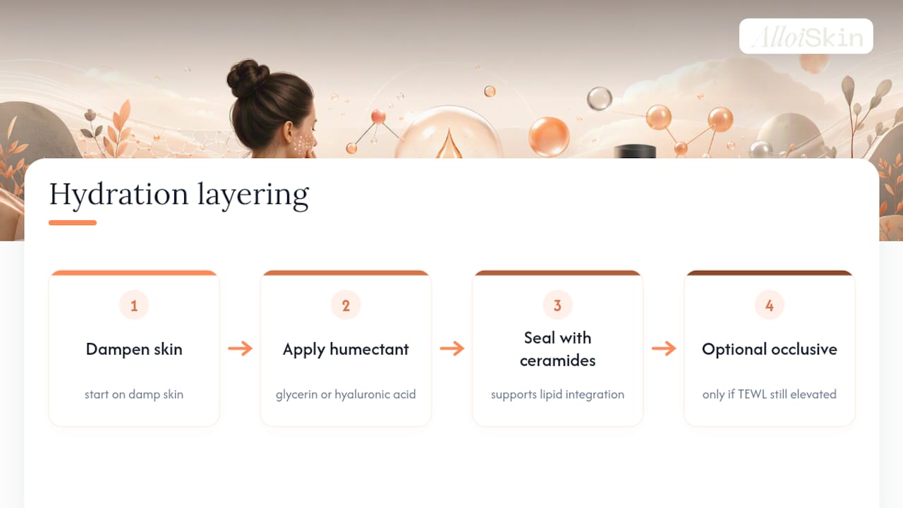 Humectant followed by ceramide moisturizer