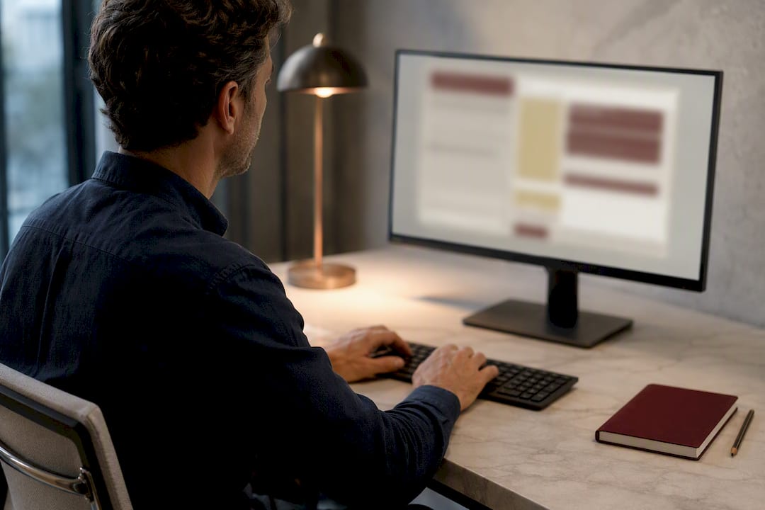 Designer tracing transcript into project record